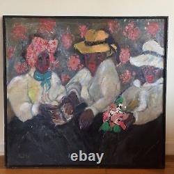Orig Painting African American Women Black Americana Folk Art Ruthe Ruth McCann
