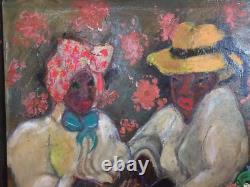 Orig Painting African American Women Black Americana Folk Art Ruthe Ruth McCann