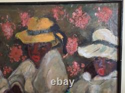 Orig Painting African American Women Black Americana Folk Art Ruthe Ruth McCann