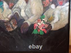 Orig Painting African American Women Black Americana Folk Art Ruthe Ruth McCann