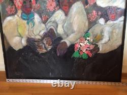 Orig Painting African American Women Black Americana Folk Art Ruthe Ruth McCann