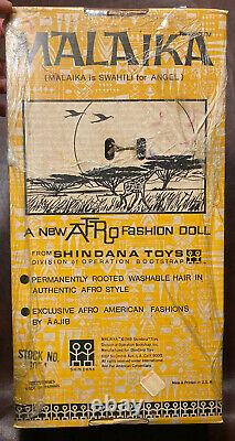 Original 1969 Vintage SHINDANA Black MALAIKA Doll very scarce In Box