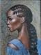 Original Oil Painting African American Black Woman Portrait Braids Art 13x17