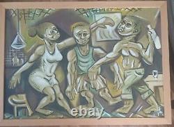 Original Oil Painting/African-American Folk Art/Signed/Outsider/Black Experience