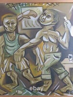 Original Oil Painting/African-American Folk Art/Signed/Outsider/Black Experience