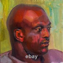 Original Oil Portrait African American Black Bold Man Realism Impressionism US