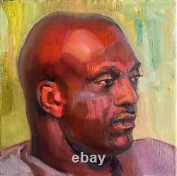 Original Oil Portrait African American Black Bold Man Realism Impressionism US