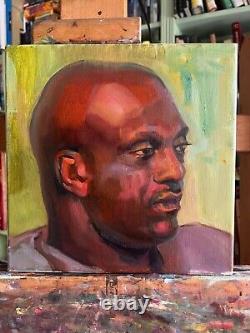 Original Oil Portrait African American Black Bold Man Realism Impressionism US