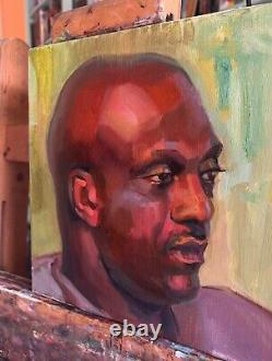 Original Oil Portrait African American Black Bold Man Realism Impressionism US