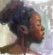 Original Oil Portrait Young African American Black Woman Signed Impressionism