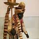 PAIR Lamps black/gold old Art Nevou Art Deco Nubia African American blackamoor