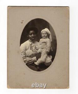 Paris, Tx, Antique Cabinet Card Photo, African American Black Nanny And Child