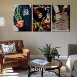 Patto Black Men Canvas Wall Art Set of 3 Fashion African American Black Man P