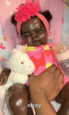 Pickle reborn doll girl handmade African American black