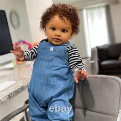 Pinky 26 Inch Reborn Toddler Baby Doll Black Boy Lifelike African American Newbo
