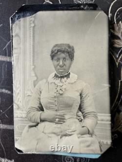 Post Civil War Tintype Photo African American Woman / Black Americana 1800s