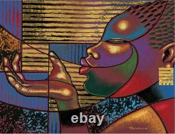 Precious Treasures II, African American, Black Art Print by Larry Poncho Brown