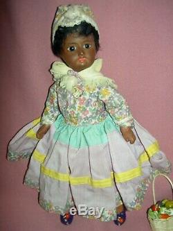 Pretty antique, BROWN bisque jtd. Doll, sleep glass eyes sgnd crown W&C GERMANY