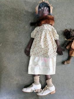 Primitive Style African American Folk Art Dolls