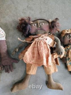 Primitive Style African American Folk Art Dolls
