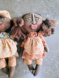Primitive Style African American Folk Art Dolls