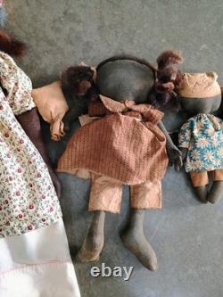 Primitive Style African American Folk Art Dolls