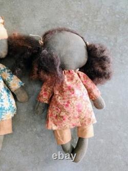 Primitive Style African American Folk Art Dolls