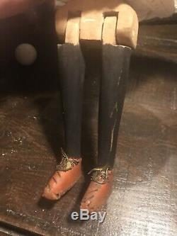 Queen Anne Style Wooden Doll By Alena Sinel-Rare Black PeriodClothes OOAK
