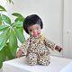 RARE 1969 Shindana Dee Bee baby doll African American black hair cheetah outfit