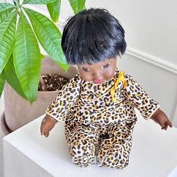 RARE 1969 Shindana Dee Bee baby doll African American black hair cheetah outfit