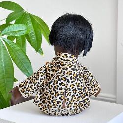 RARE 1969 Shindana Dee Bee baby doll African American black hair cheetah outfit