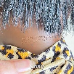 RARE 1969 Shindana Dee Bee baby doll African American black hair cheetah outfit