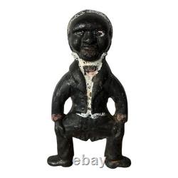 RARE ANTIQUE African American Black Cast Iron Figural Andiron Fireplace