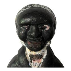 RARE ANTIQUE African American Black Cast Iron Figural Andiron Fireplace