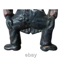 RARE ANTIQUE African American Black Cast Iron Figural Andiron Fireplace