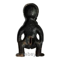 RARE ANTIQUE African American Black Cast Iron Figural Andiron Fireplace