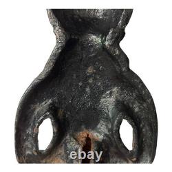 RARE ANTIQUE African American Black Cast Iron Figural Andiron Fireplace