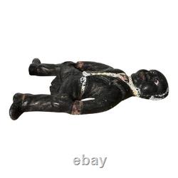 RARE ANTIQUE African American Black Cast Iron Figural Andiron Fireplace