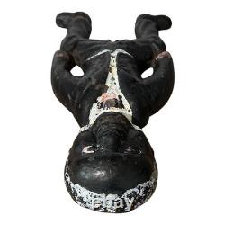 RARE ANTIQUE African American Black Cast Iron Figural Andiron Fireplace