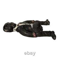 RARE ANTIQUE African American Black Cast Iron Figural Andiron Fireplace