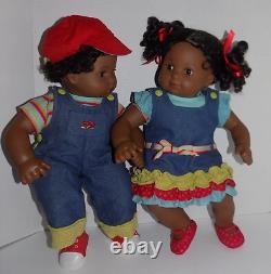 RARE African American Bitty Twin American Girl Baby Doll Black Hair, Denim Meet