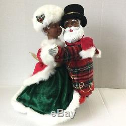 RARE African American Santa And Mrs Claus Holiday Skate Avon Black Musical Dance