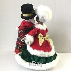 RARE African American Santa And Mrs Claus Holiday Skate Avon Black Musical Dance