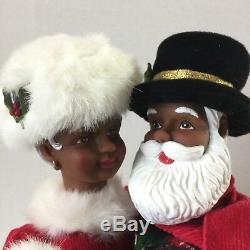 RARE African American Santa And Mrs Claus Holiday Skate Avon Black Musical Dance