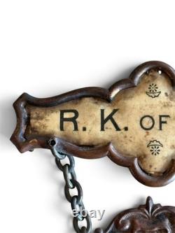 RARE Antique ROYAL KNIGHTS OF KING DAVID AFRICAN AMERICAN BLACK FRATERNAL BADGE