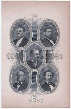 RARE Engraved portrait Black African-American Reconstruction Congress print 1883