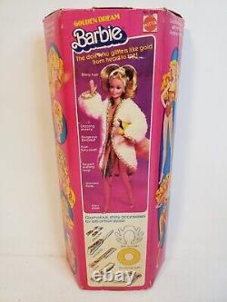 RARE GOLDEN DREAM BARBIE DOLL WithFUR COAT 1980 MATTEL 3533 NRFB