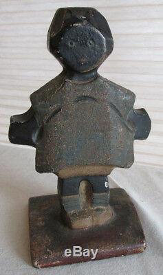 RARE HUBLEY TOPSY African American GIRL Black CAST IRON TOY DOLL DOORSTOP OLD