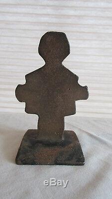 RARE HUBLEY TOPSY African American GIRL Black CAST IRON TOY DOLL DOORSTOP OLD