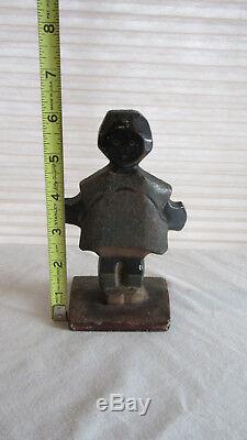 RARE HUBLEY TOPSY African American GIRL Black CAST IRON TOY DOLL DOORSTOP OLD